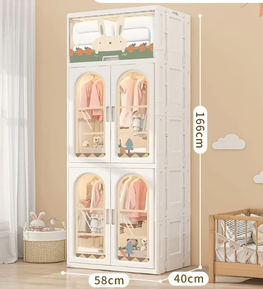 Kleiderschrank für Kinderzimmer, Kinder, einfacher Kleiderschrank, Schlafzimmer-Dekoration, Schlafzimmer-Aufbewahrungsschrank, Aufbewahrung, Organizador