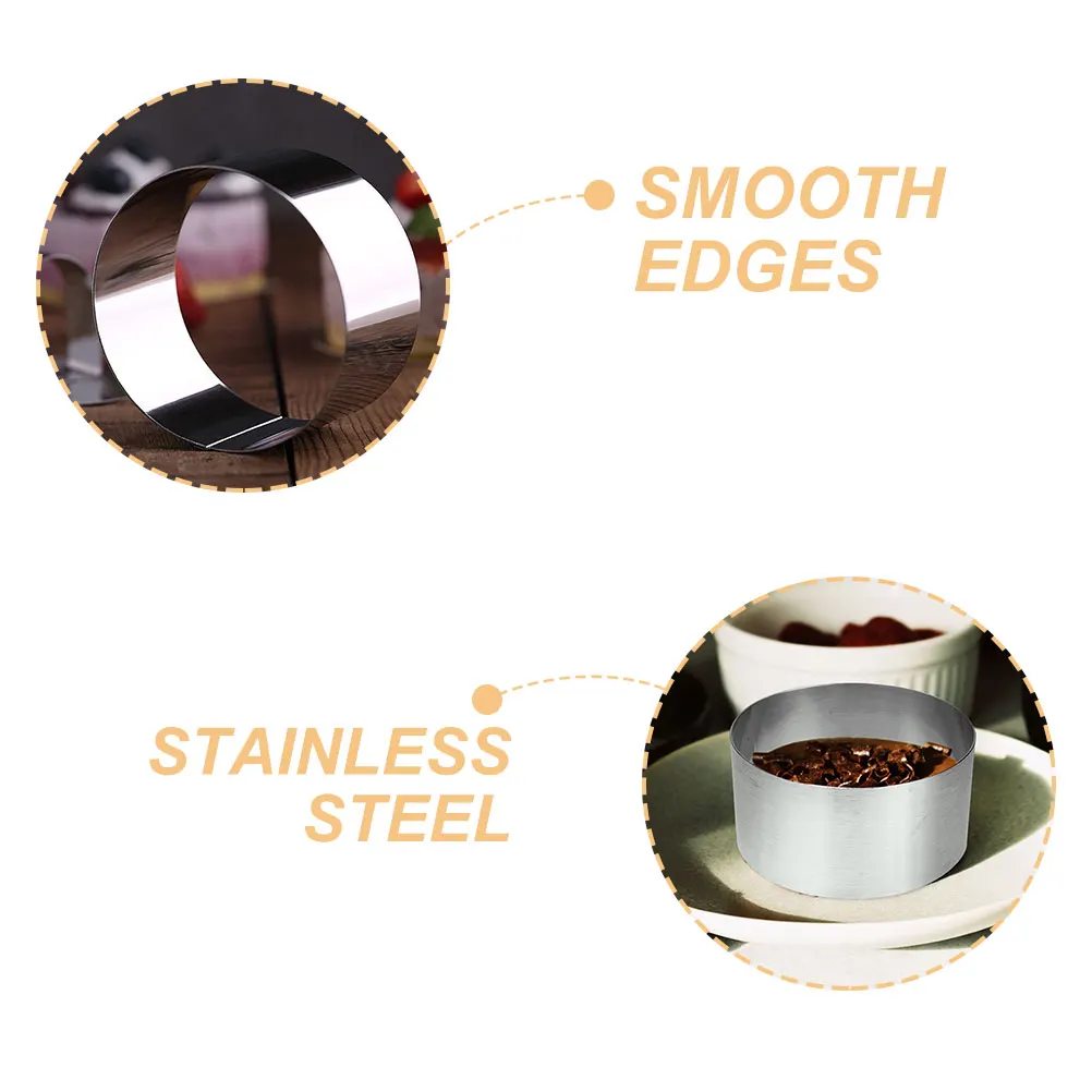 

3pcs Stainless Steel Mousse Circle Mold Cake Rings Round Cookie Set Baking Tools Desert Maker Easy Clean Storage
