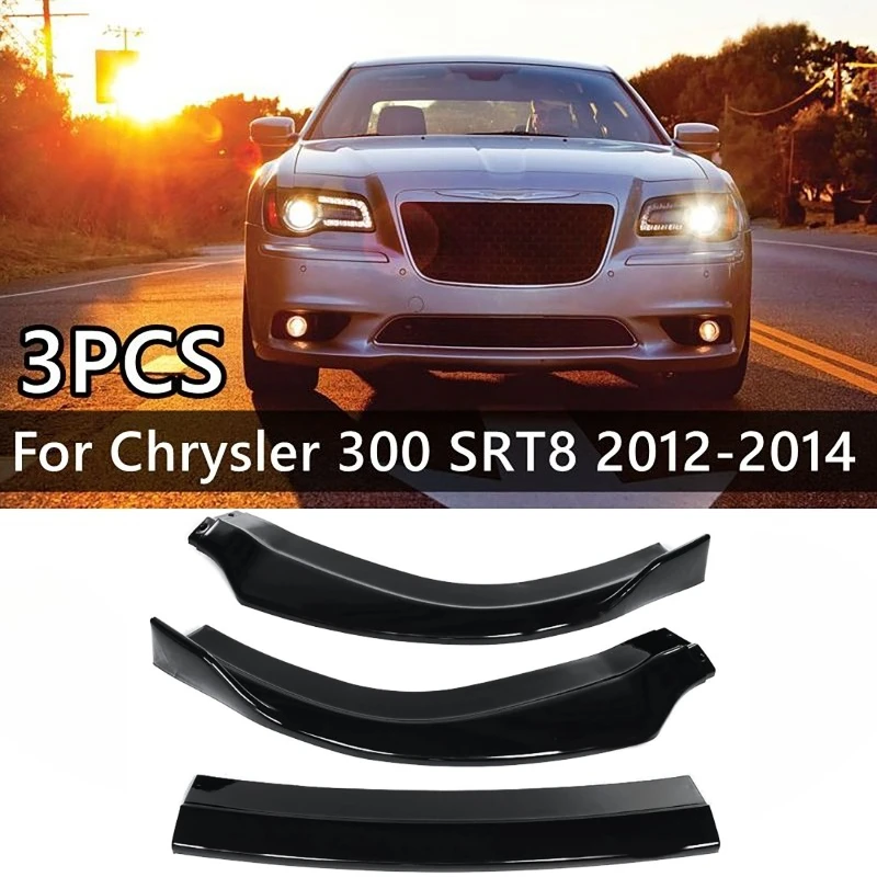 

For Chrysler 300 SRT8 2012-2014 3Pcs/set Front Bumper Lip Spoiler Guard Lower Splitter Diffuser Kit
