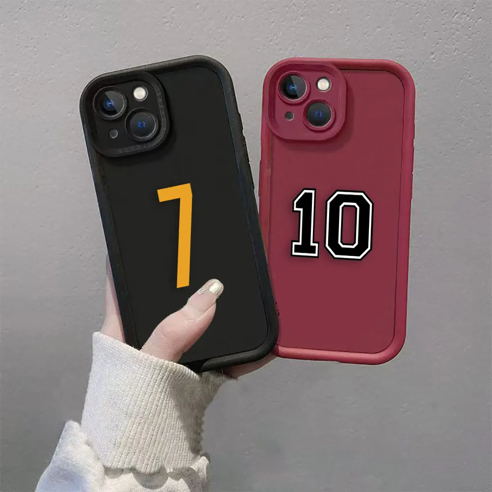 Football Lucky Numbers 7 10 9 Cover Phone Case For iPhone 16 APPLE 15 14 13 12 11 PRO MAX PLUS Soft TPU Color Case Funda Coque