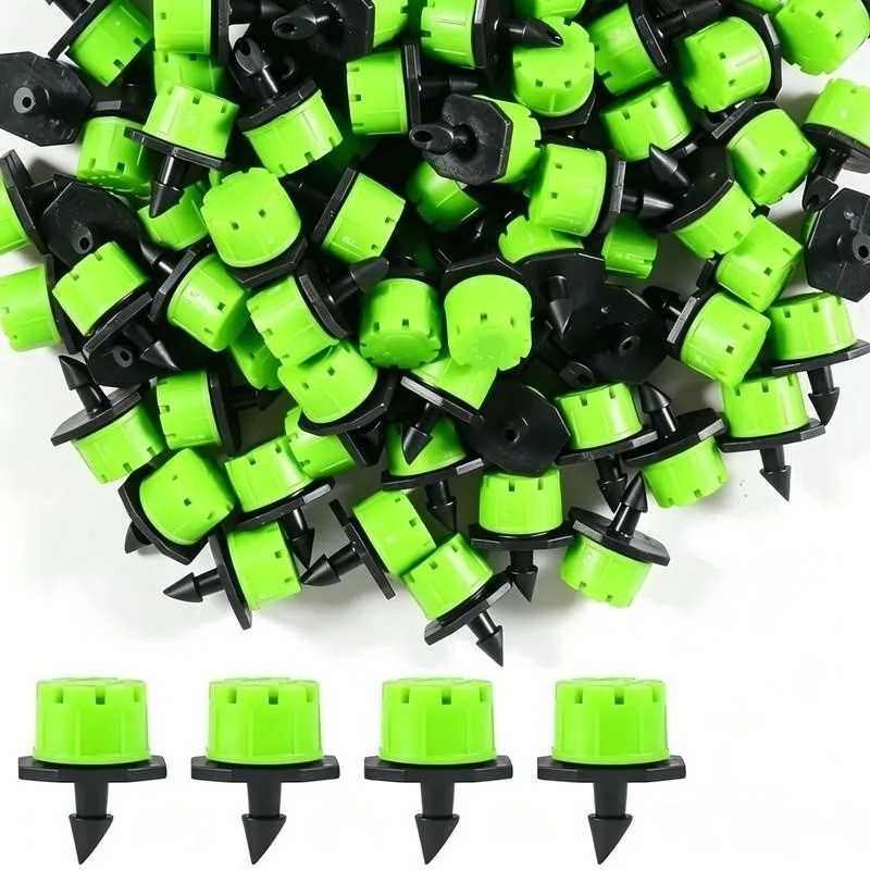 60 pcs-Hole Drip Emitters, Green 8-Hole Design, suitable for Garden Balcony Watering, Efficient Water Saving