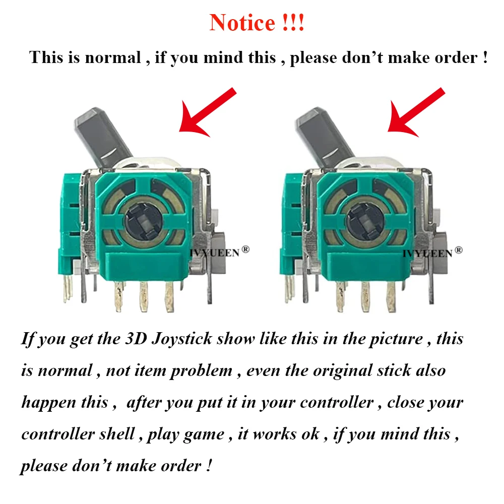 Ivyueen แท่ง3D 2ชิ้น, โพเทนชิออมิเตอร์แบบแอนะล็อกเซ็นเซอร์โมดูลที่จับแบบทัมป์สติกสำหรับไมโครซอฟต์ Xbox หนึ่ง S X คอนโทรลเลอร์