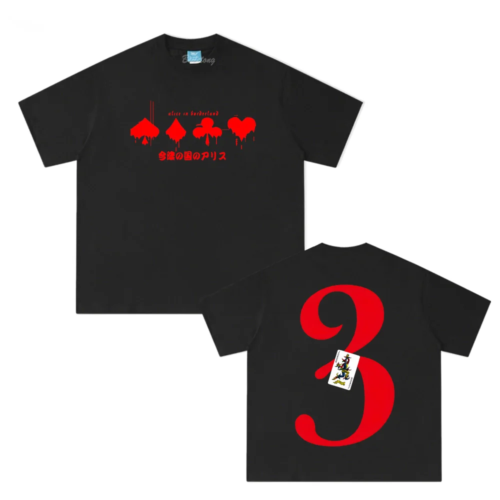 

2025 NEW Alice in Borderland Season 3 T-shirt Summer O-neck Sleeve Male Printing T Shirt 100%Cotton High Quality short sleeve