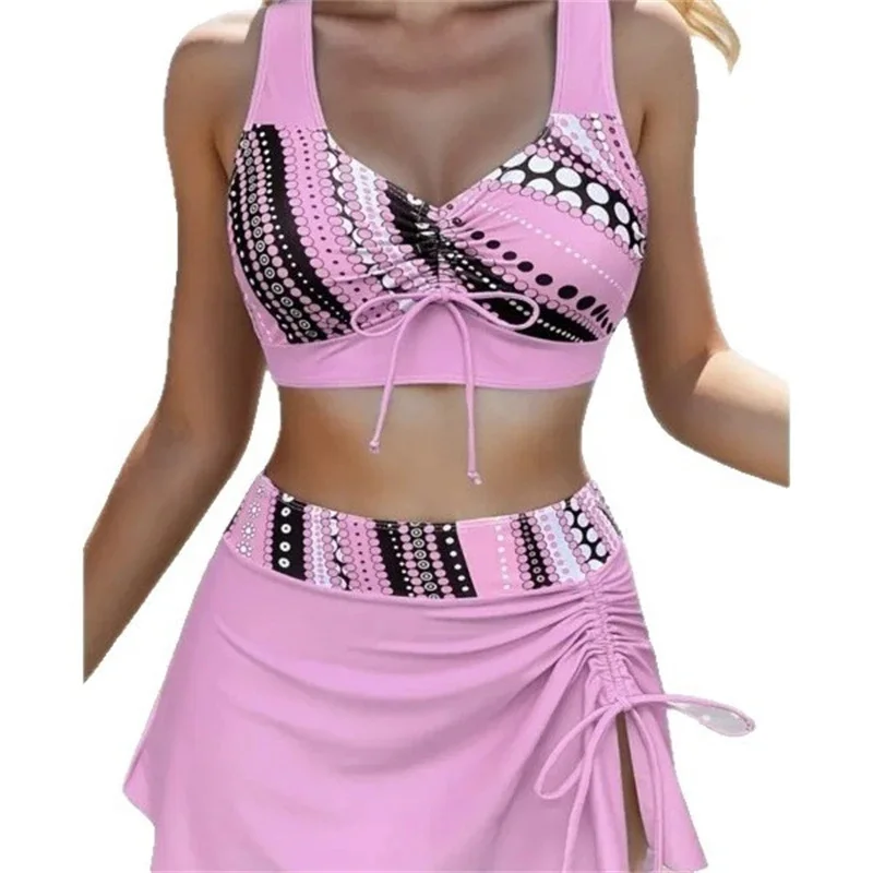 Summer Women Holiday Beachwear Sexy Cross Back Bikini Set For Women Slimming Two Piece Swimsuit With High Cut Bottoms Hot Sale