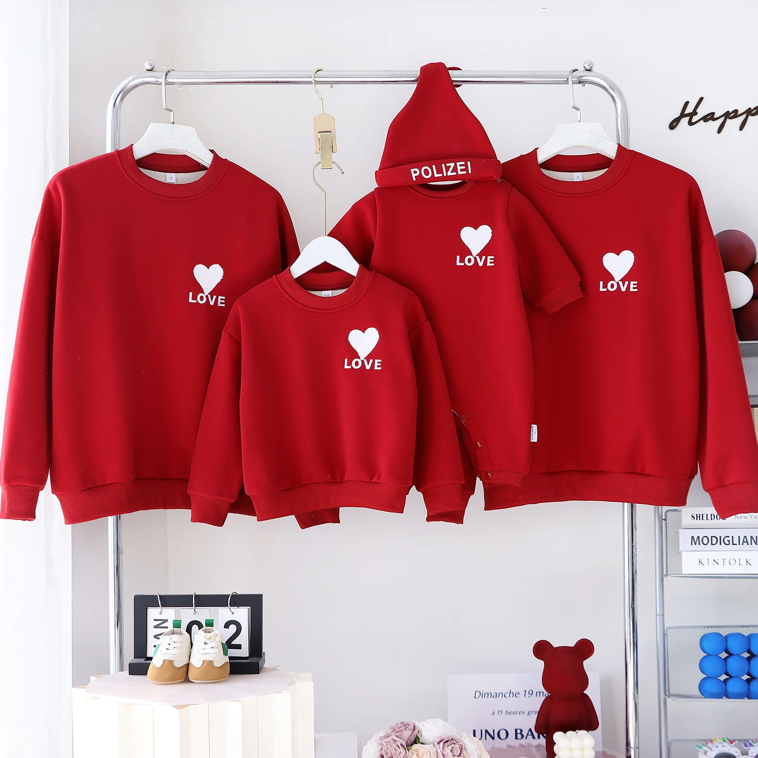 The Year of The Dragon High-end Parent-child Clothing Fall and Winter A Family of Three Mother and Daughter Love Printed Hoodie