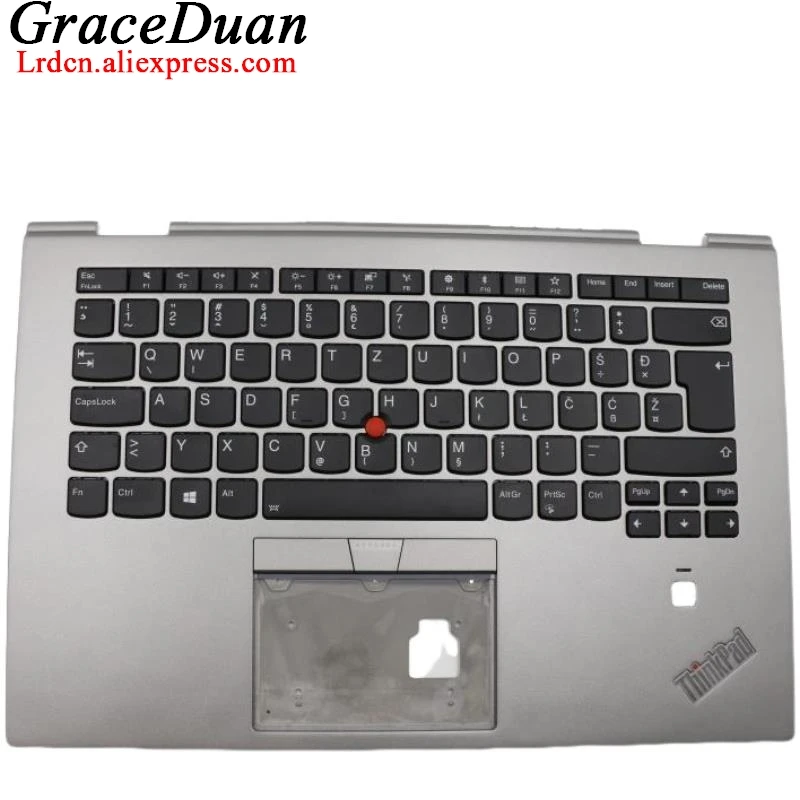 

SI Slovenian Silver Keyboard Upper Case Palmrest Shell Cover For Lenovo Thinkpad X1 Yoga 3rd Gen G3 01LX967 01YN927 01YN967 01YN