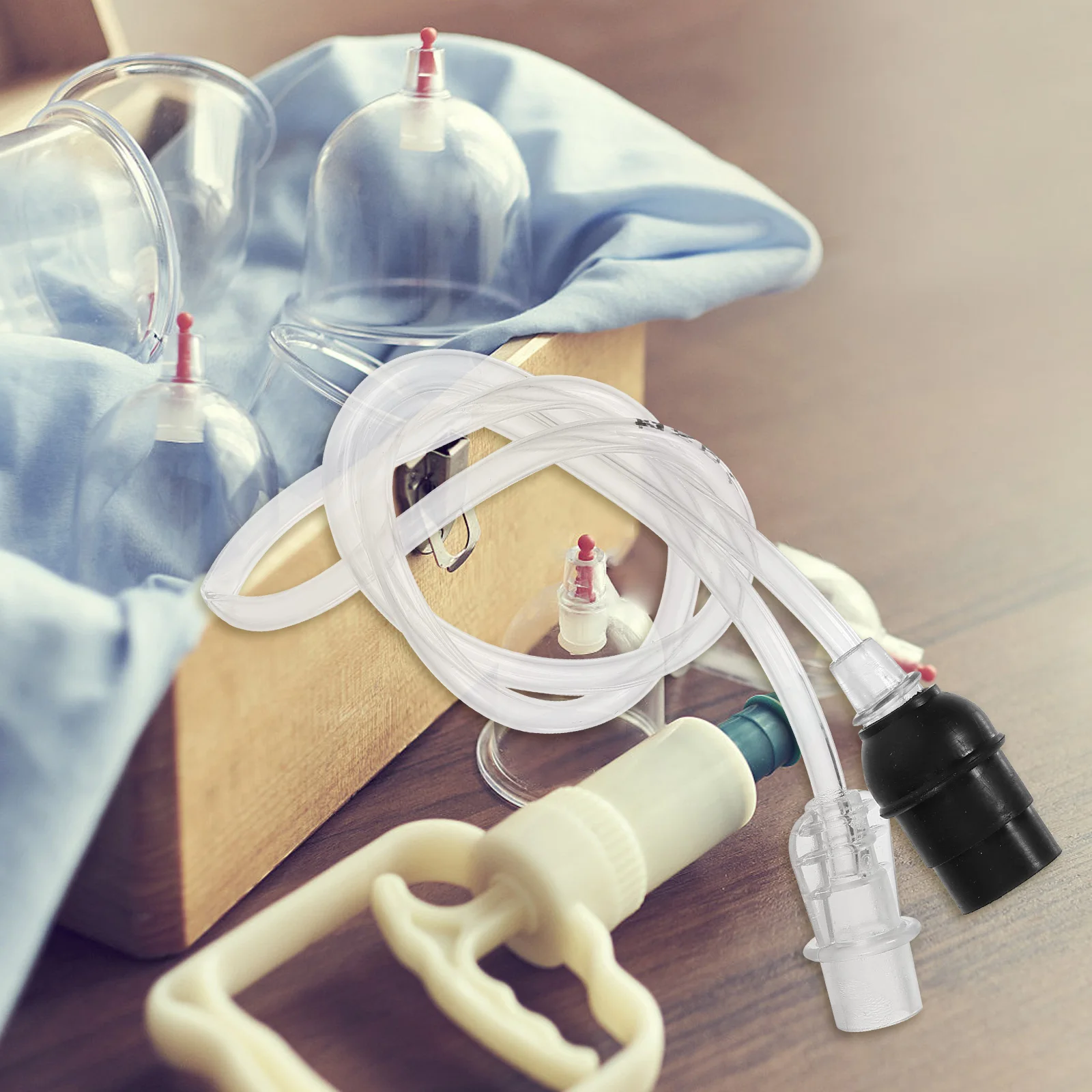 1 set 1 set Cupping-verlengbuis Universele rubberen vacuümslang voor cupping-machine Zuignap Glasaccessoires Massage