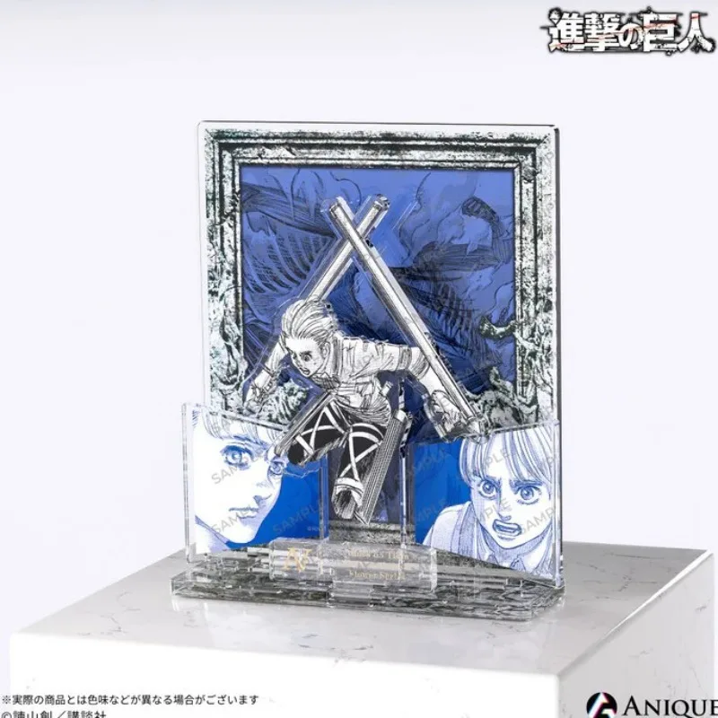 타이탄 조립 피규어 아크릴 스탠드 모델 애니메이션 Eren Jaeger 조합 스탠딩 사인 Levi Ackerman 장식품 선물