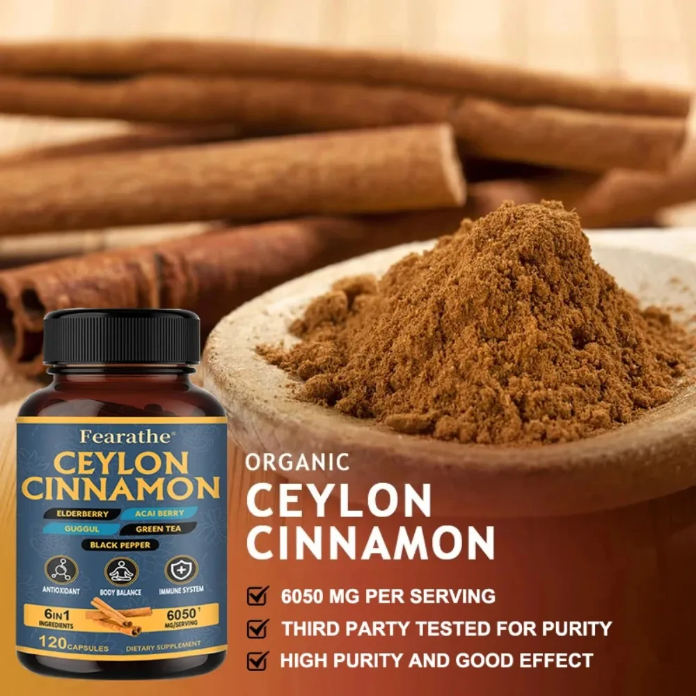Ceylon Cinnamon Capsules, Immune System, Healthy Weight Management, Non-GMO, Gluten Free - 120 Capsules