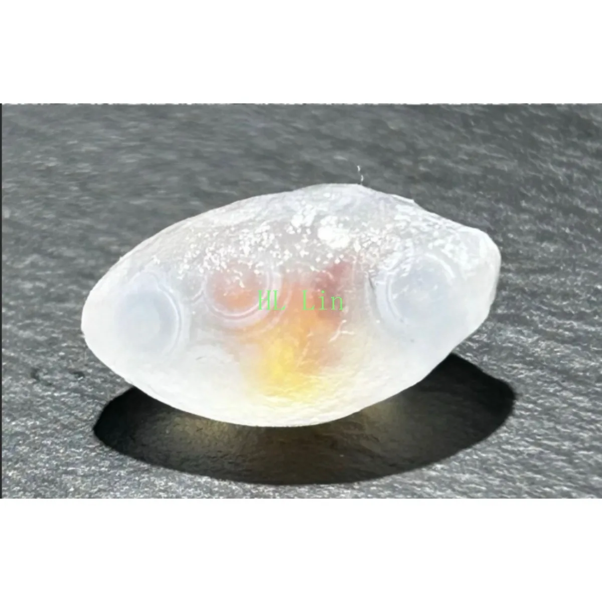 Artisan Stone Palm Stone Candy Agate,Glass Vial Display, 10-15mm Unpolished, Mineral Specimen.Candy Agate