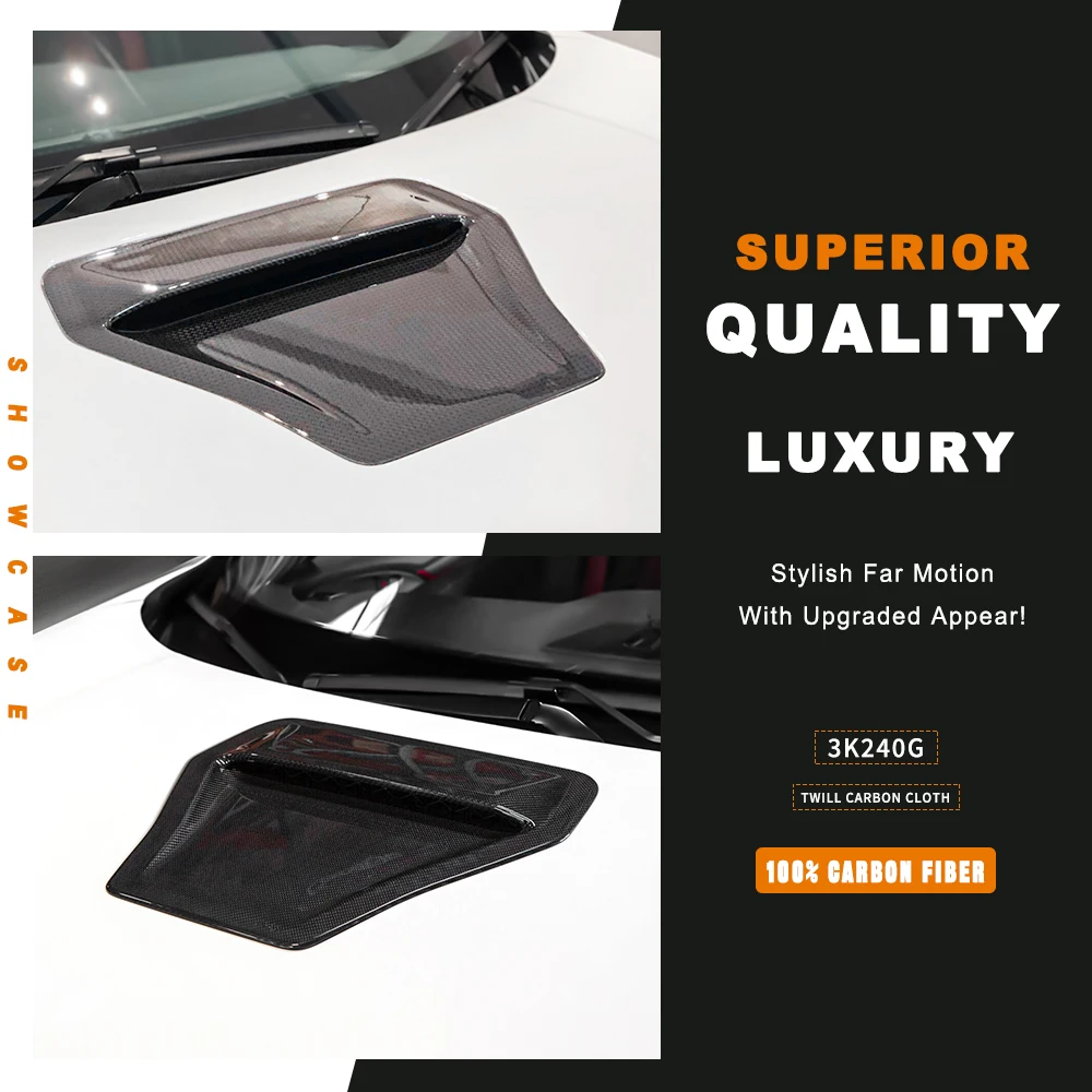 Carbon Fiber Hood Scoop For 10th Gen Civic Type R FK8 (2017 to 2022) Hood Air Intake Grille Cover Hood Vent Bonnet Intake Grille