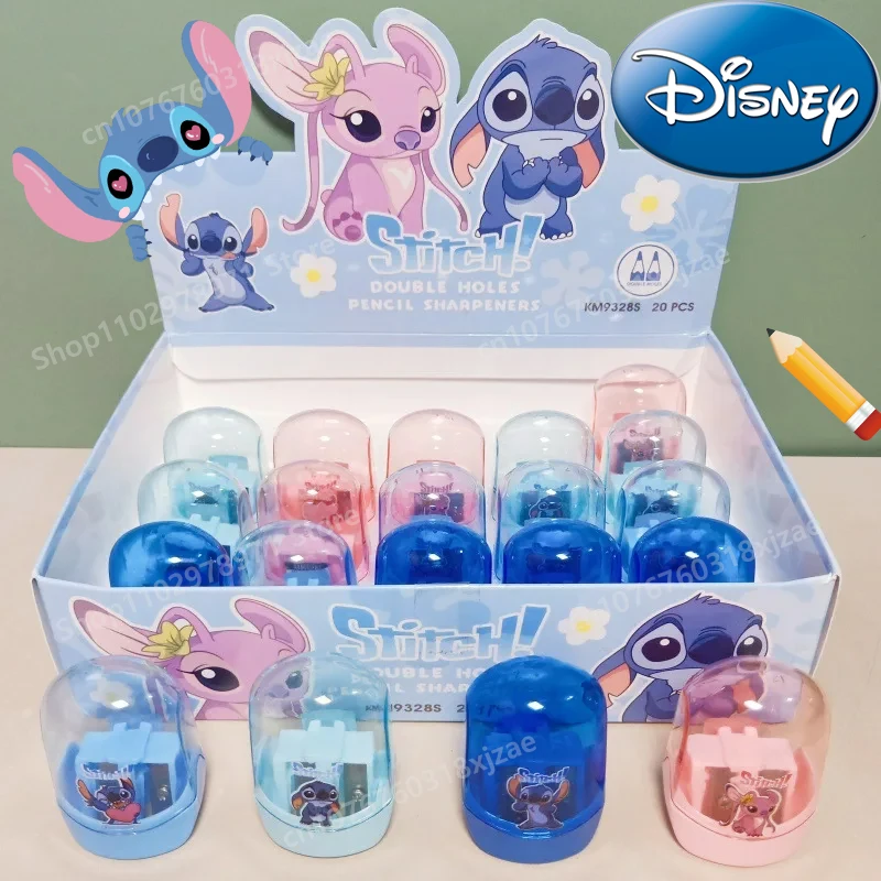 Disney Stitch Pencil Sharpener Cartoon Double Different Size Hole Office School Supplies Stationery Back-to-school Season Gifts