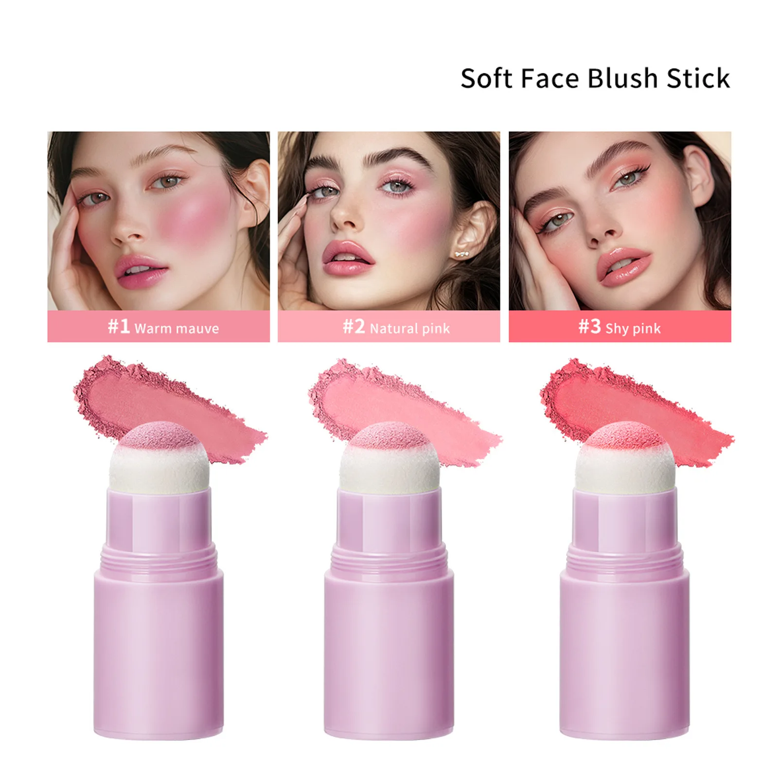 Spugna opaca Fard per il viso Fard rosa in polvere Fard a lunga durata Rouge Trucco Contorno Pesca Trucchi Palette Stick Cosmetici