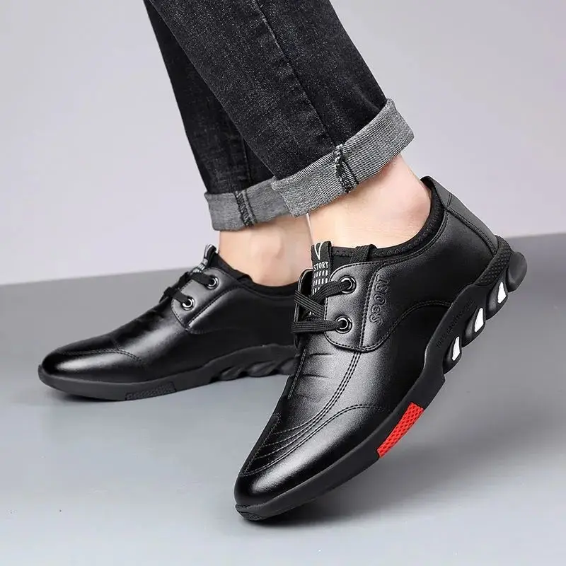 Casual Men Leather Shoes Spring Autumn Walking Breahtable Sneakers Man Luxury Brand Formal Footwear Lace-up Zapatos De Hombre