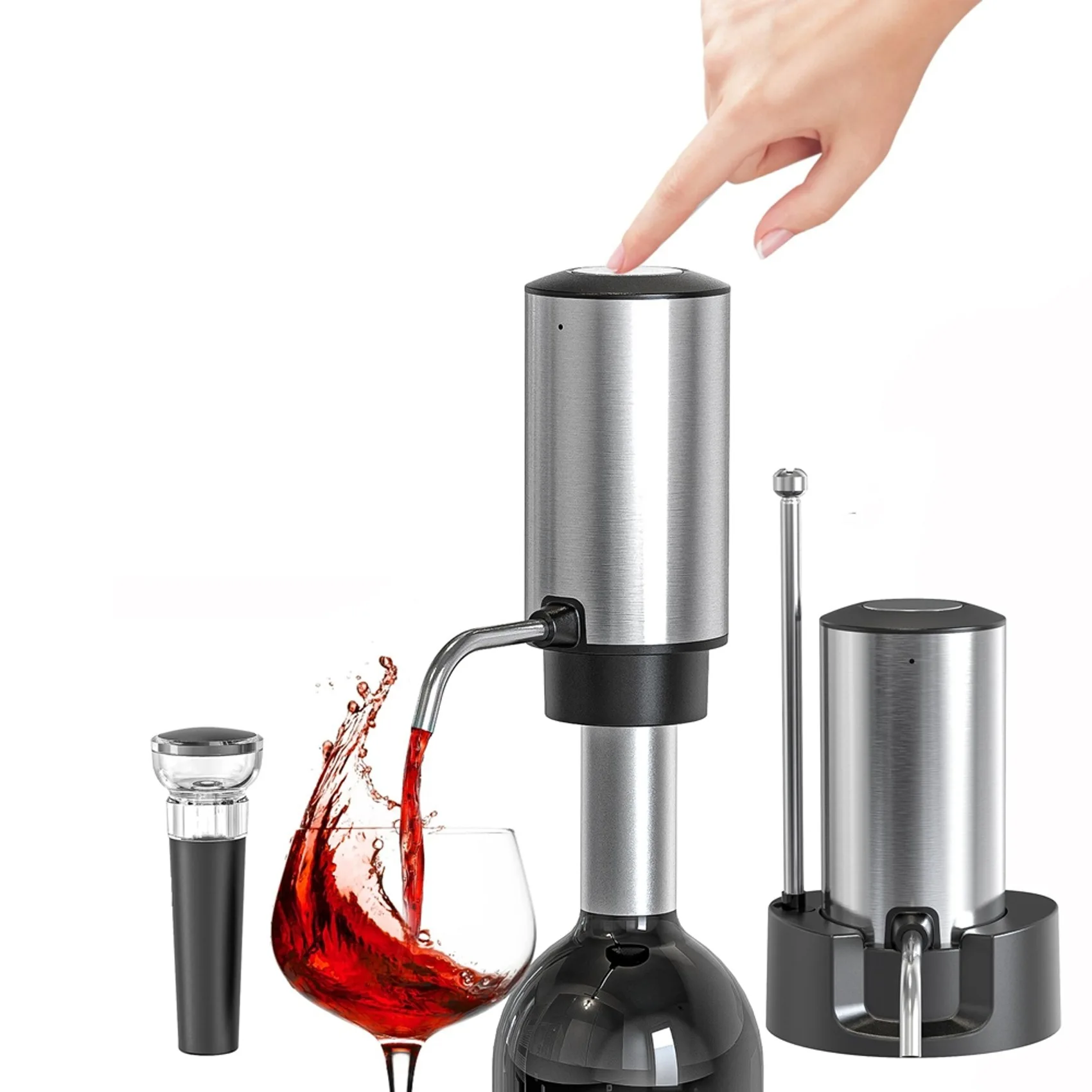 A69E4X Electric Wine Aerator Wine Decanter Set Rechargeable Automatic Wine Dispenser Wine Pourer With Storage Base