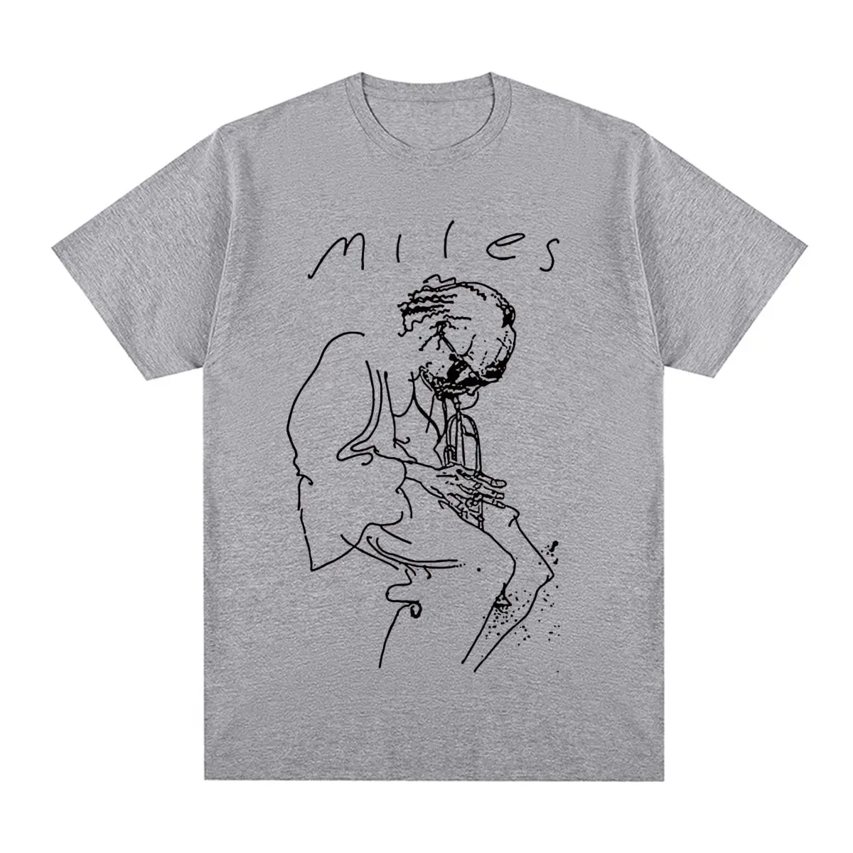 Miles Davis Vintage T-shirt Retro Music Jazz Concert Singer Art  Printed T-shirt Men Women Cotton Casual T-shirt Men's T-shirts