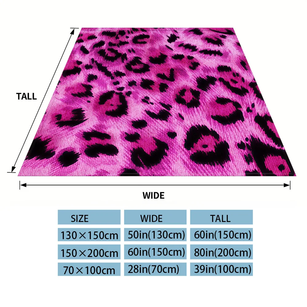 Hot Pink Black Leopard Winter And Summer Dual-Use Comfortable Flannel Blanket Soft And Sticky Sofa Cover Blanket Exquisite Gift