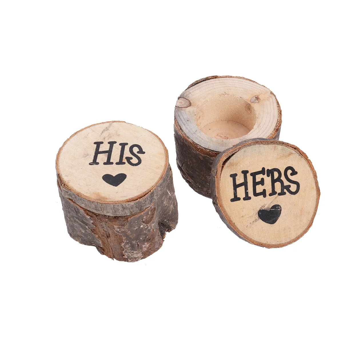 

2 шт. деревянная коробка для обручальных колец в деревенском стиле с принтом Hershis, винтажная потертая шикарная крышка из натурального дерева, деревянная коробка для колец Hers &his