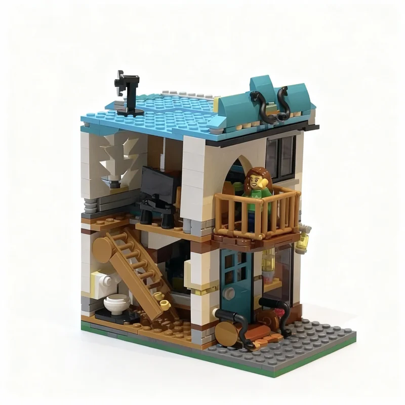 678pcs MOC Playable Cozy Modular Creator Creator 3-in-1 Model Building Blocks Toy Christmas Gifts Construction Display Birthday