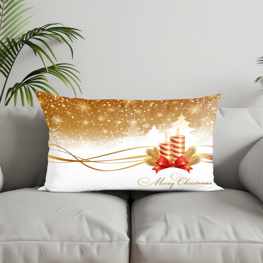 ديكور المنزل رجل الثلج والشتاء وسادة نمط مناسبة ل أريكة غرفة نوم سيارة وسادة غطاء وسادة وسادة الظهر المستطيلة #3