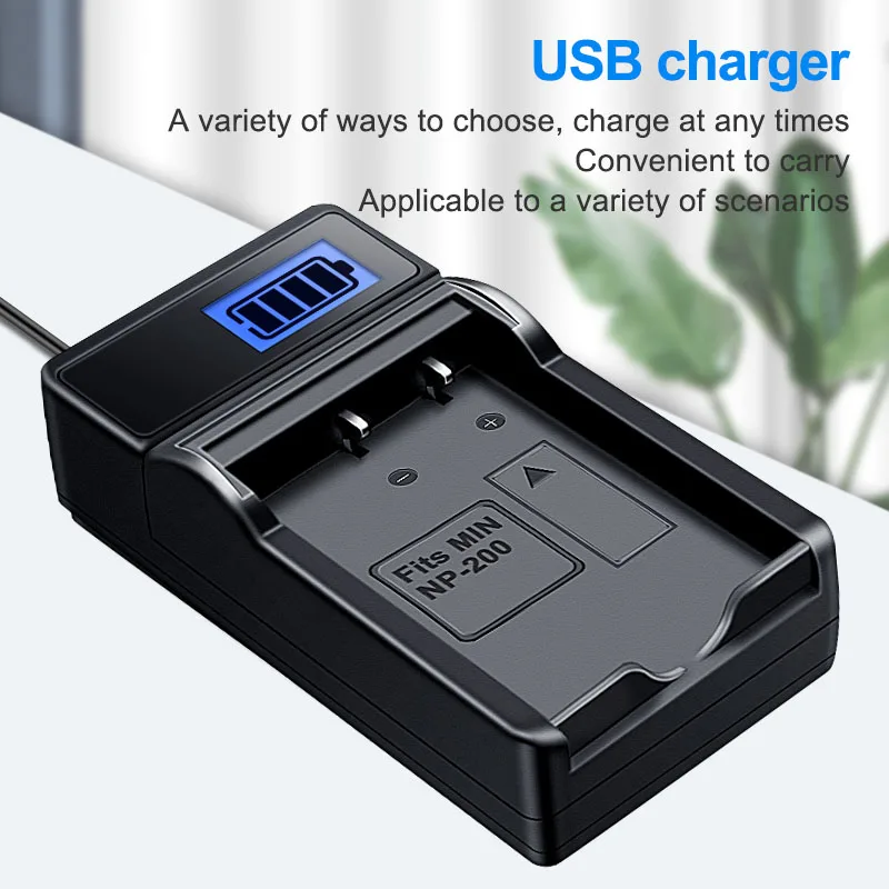 HQIX for Minolta DIMAGE XT XG XI XT BIZ X Camera NP-200 Battery USB Charger