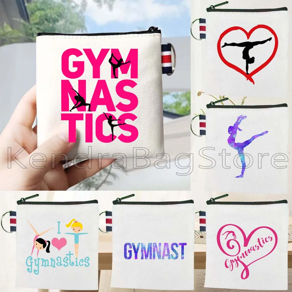 

Colofull Gymnastics Girl Canvas Bag Coin Purse Key Case Watercolor Gymnastics Gym Gymnast Sport Lover Gifts Small Wallet Pouch