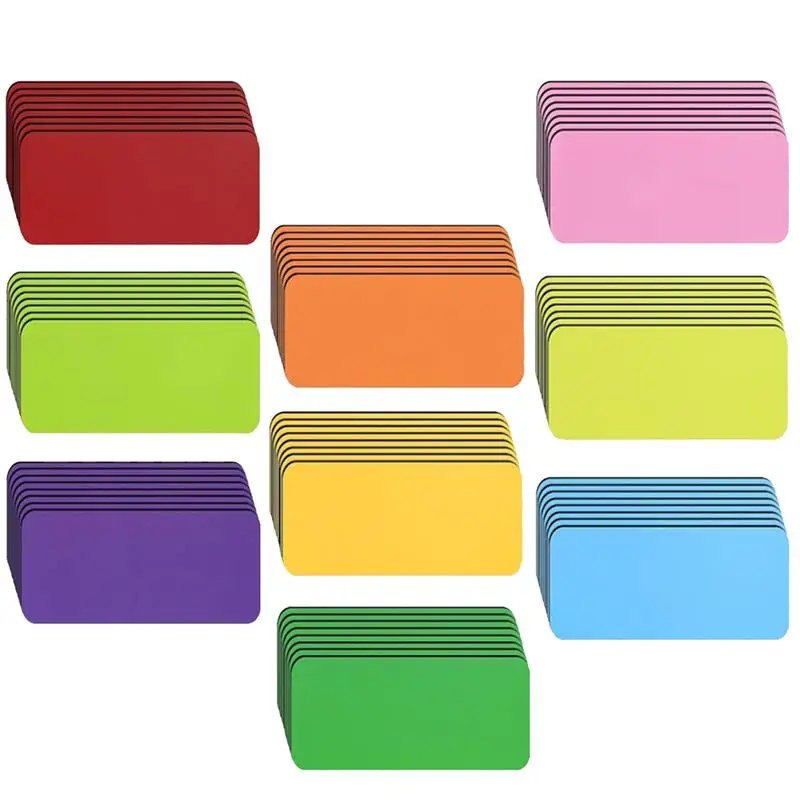 54Pcs Writable Colorful Magnetic Name Stickers Blackboard Stickers Refrigerator Label Stickers School Dry Erase Labels Magnetic