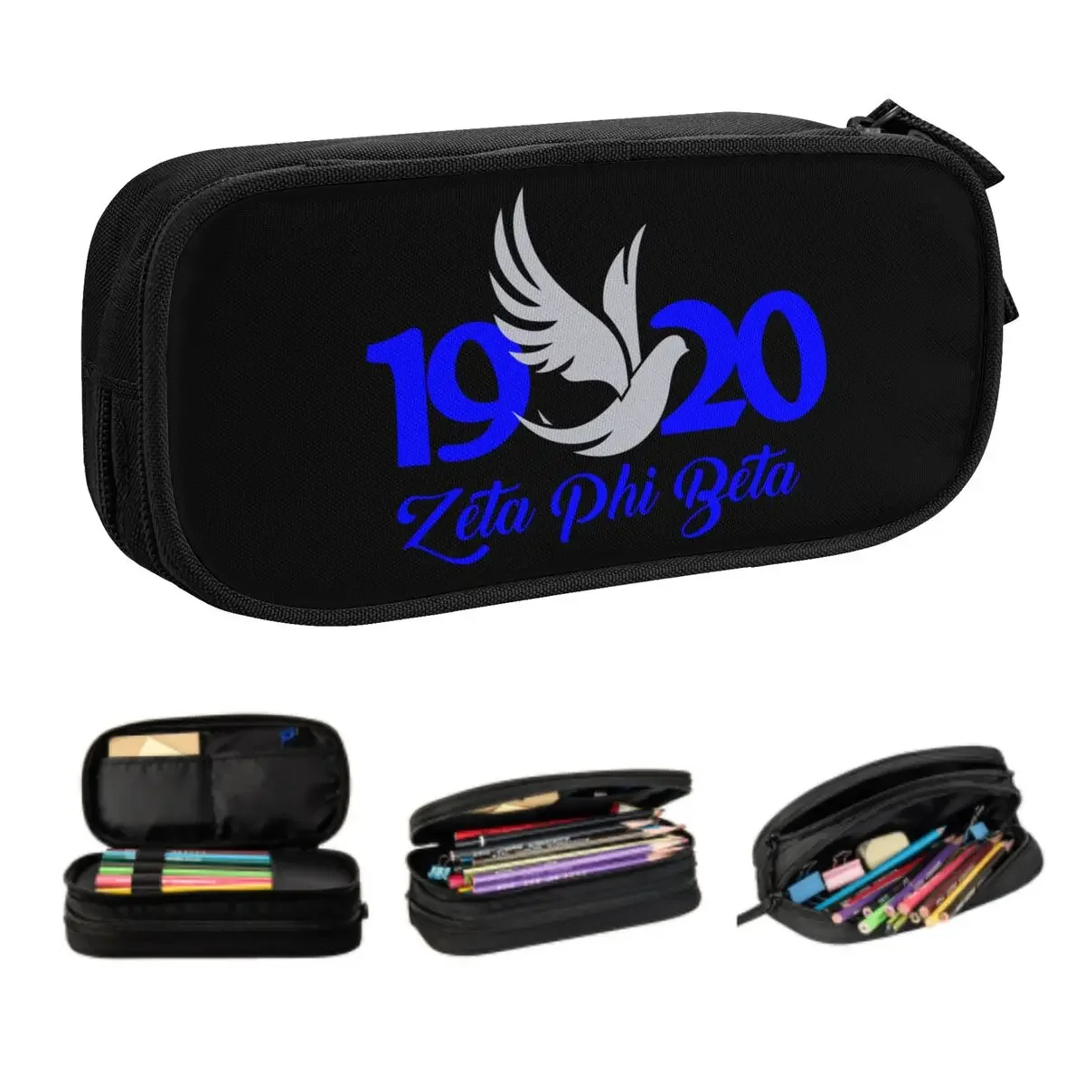 Custom Zeta Phi Beta Pencil Case for Boys Gilrs Big Capacity Pen Box Bag School Supplies