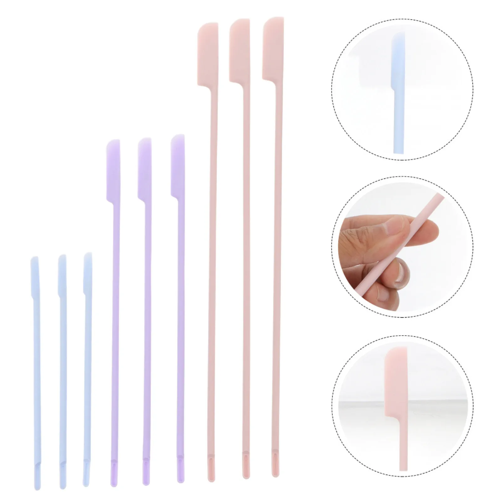 

9Pcs Beauty Silicone Spatula Makeup Tool Set Cream Lotion Scraper Scraper for Foundation Lipstick Lip Gloss