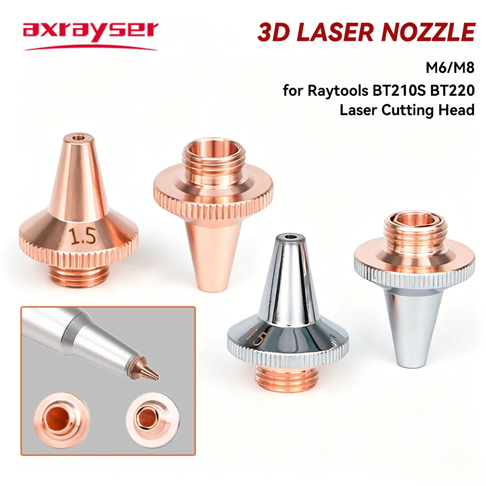 10/50 Stück 3D M8 Laserdüse D15 H19 M8 Kaliber 0,8-4,0 Einzel- und Doppellaser-Schneiddüse für Raytools BT210S BT220 Rohrschneiden – Detail 1