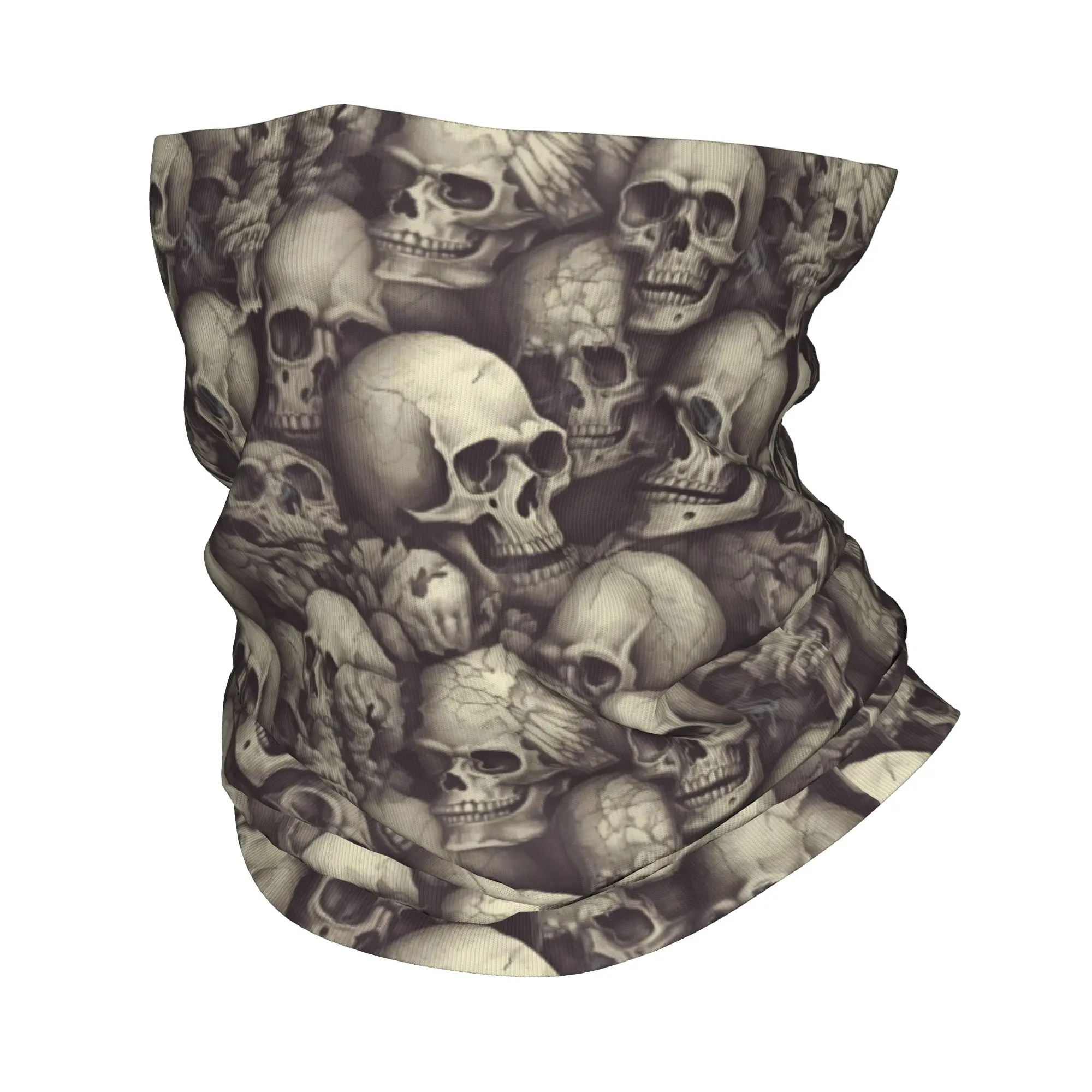 Horror SKeleton Gothic Skull Bandana Winter Neck Warmer Men Windproof Wrap Face Scarf for Hiking  Gaiter Headband