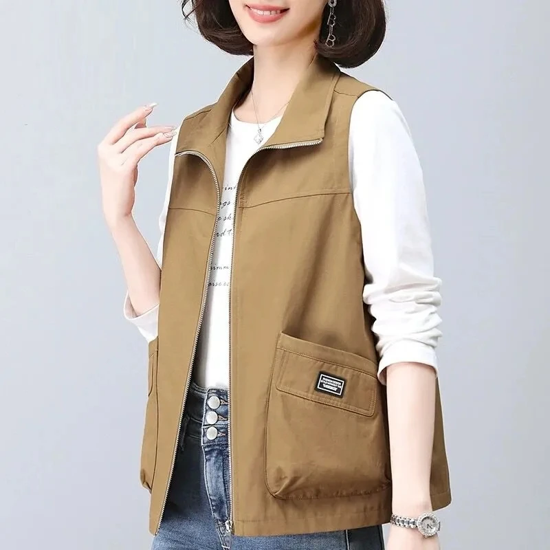 

Middle Aged Elderly Women's Vests 2024 New Spring Autumn Fashion Vest Waistcoat Casual Sleeveless Leisure Jacket Outerwear