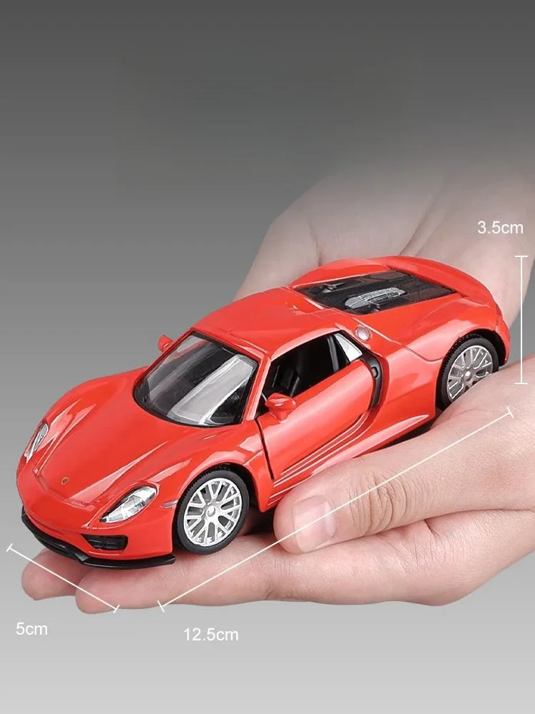 1/36 Porsche 918 Spyder Convertibile Modello di Auto Giocattolo Per I Bambini RMZ CiTY Welly Diecast In Miniatura Tirare Indietro Collezione Regalo Ragazzi