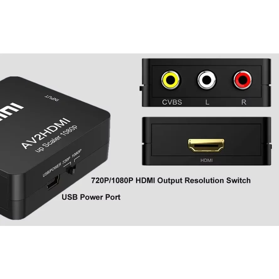 KEBIDUMEI RCA To HDMI Converter 1080P AV To HDMI-compatible Adapter  AV2HDMI AV/CVSB To HDMI-compatible AV To HDMI Switch