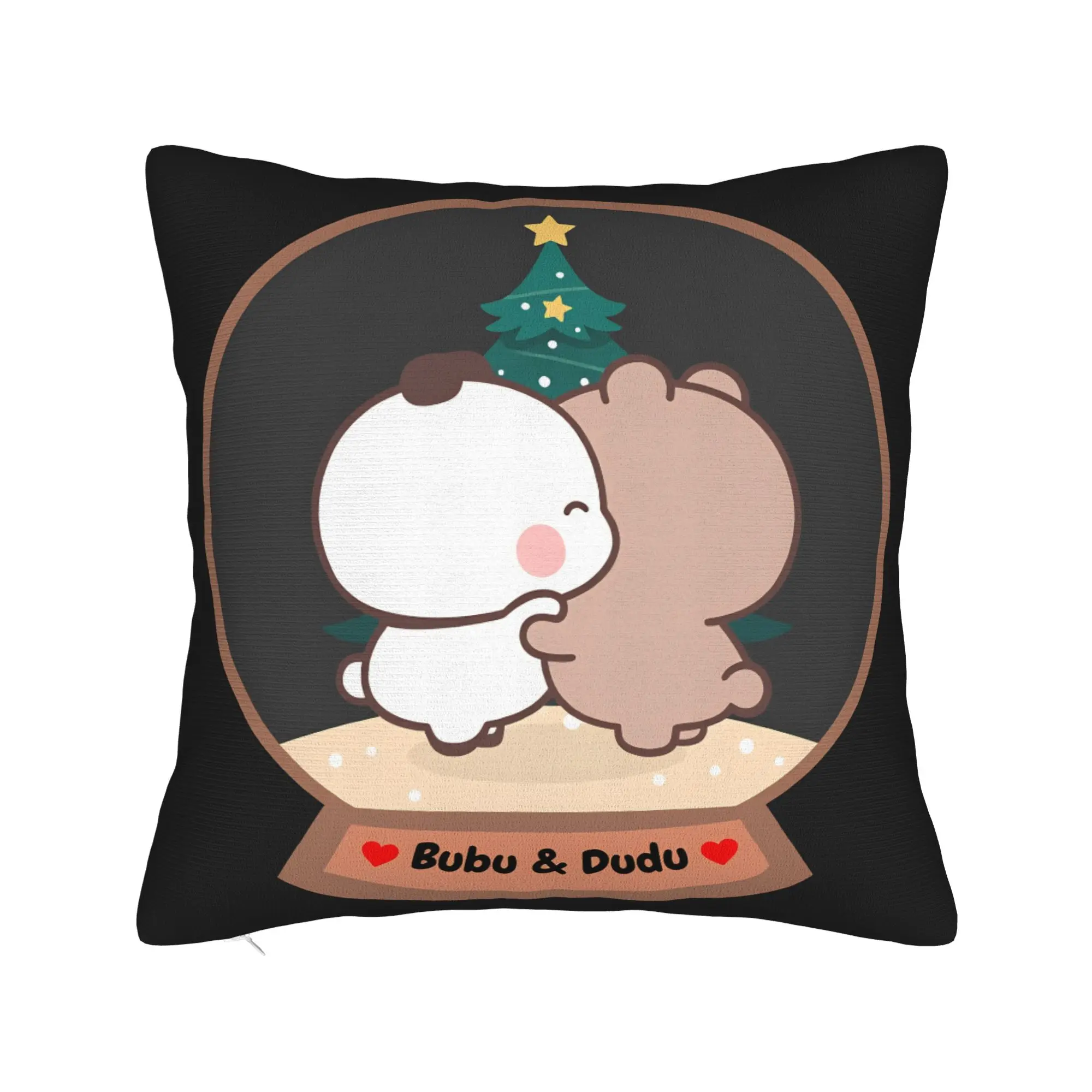 Bubu Dudu Couple Pandas Cartoon Pillow Cover  Comfy Cushion Cover Kawaii Pillow Case For Office Car Home Decor