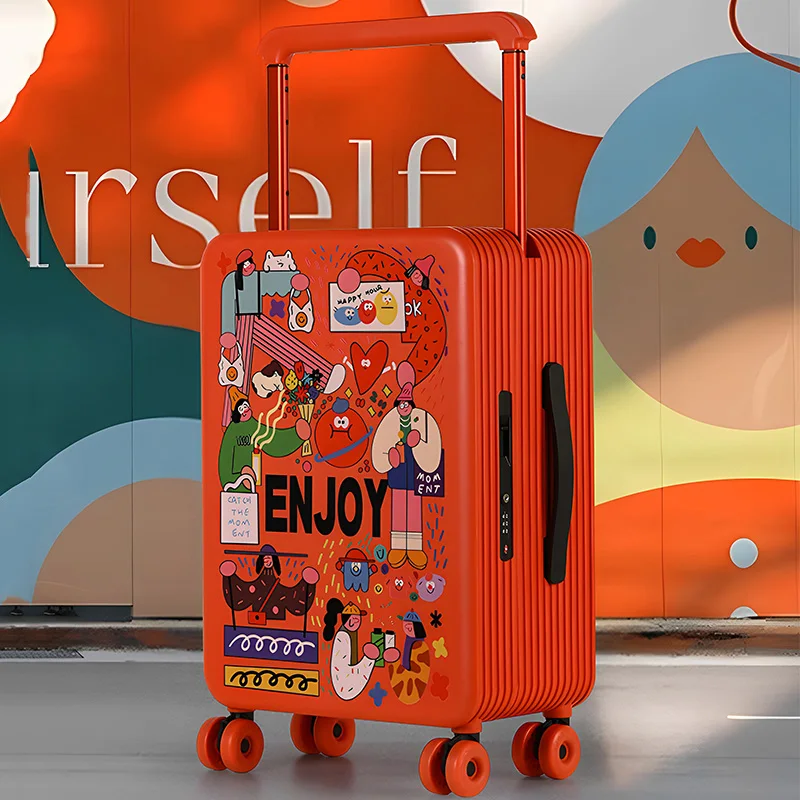 حقيبة KLQDZMS للرجال مقاس 20 بوصة 24 بوصة 26 بوصة صندوق الصعود ABS + حقيبة تروللي بعجلات للطلاب صندوق كلمة المرور حقيبة سفر نسائية