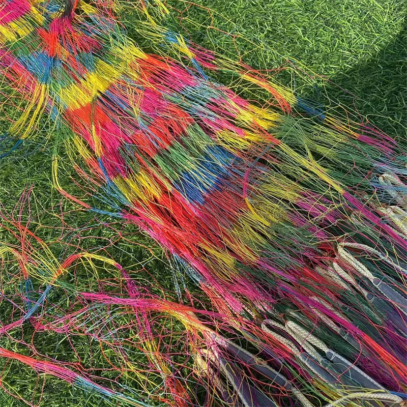 Colorful Multifilament & Monofilament Fishing Cast Net with Double and Single Knot Made of PE and PA Material