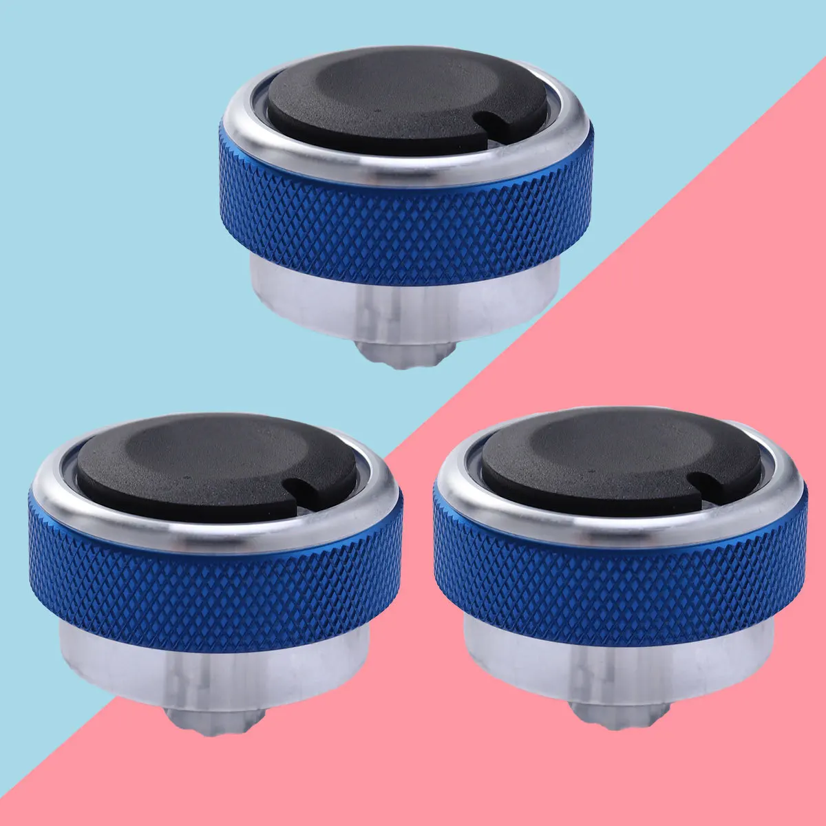 

3pcs Air Conditioning Control Knob Button For Focus 2 3 Mondeo 2005-2014 Blue Alloy Dash Switch Relay Interior Light Easy
