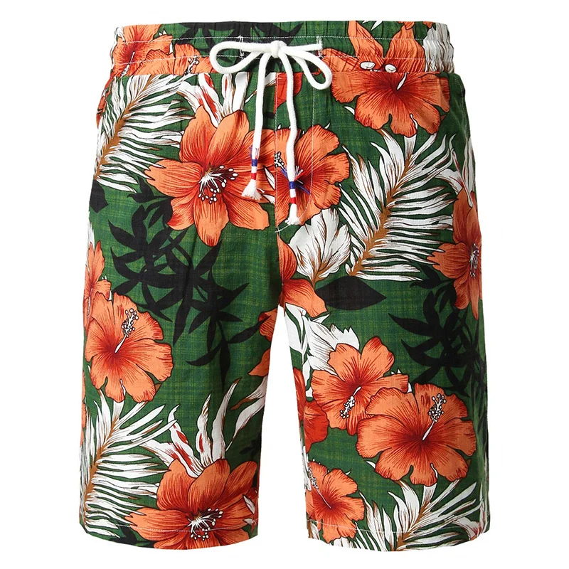 Pantaloncini da spiaggia grafici con foglie di fiori pantaloni da uomo stampati in 3D y2k pantaloncini da Surf pantaloncini estivi Hawaii costume da bagno costume da bagno pantaloncini di ghiaccio Cool