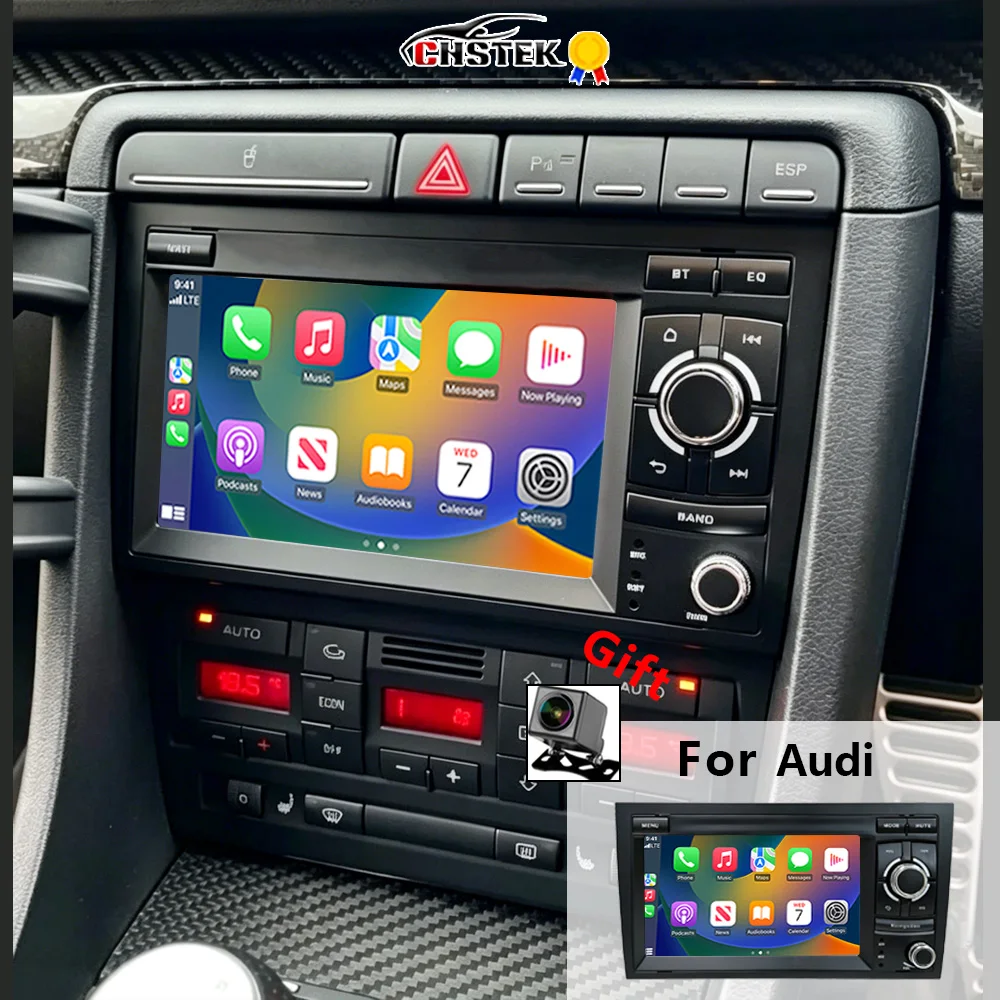 CHSTEK Android 14 Autoradio Carplay für Audi A4 B6 B7 S4 RS4 8E 8H 2002-2012 Seat Exeo GPS Multimedia-Player WIFI RDS Bluetooth