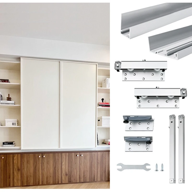 

Push-pull Sliding Door Rail Damping Buffer Cabinet Hidden External Hanging Electric Sliding Door Rail Kit Hardware Accessories