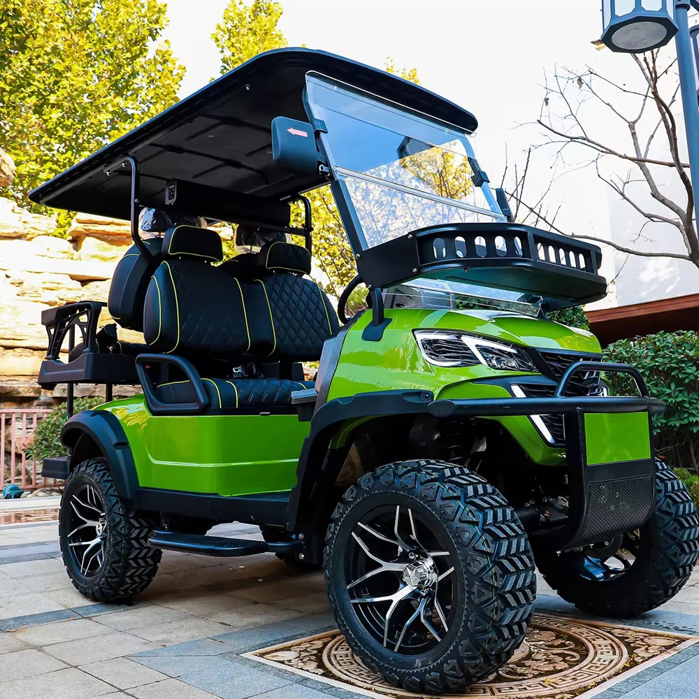 5kw Motor Independent Suspension 6 Seats Golf Car Power Steering 14 Inch Tires Electric Golf Cart