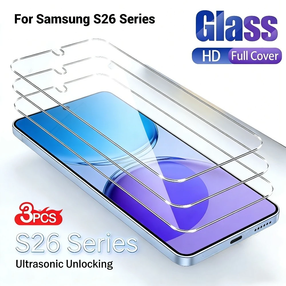 

3Pcs Ultra Clear Screen Protector for Samsung Galaxy S26 S25 S24 Ultra S23 S22 S21 Plus S25 S26 Edge Anti Scratch Tempered Glass