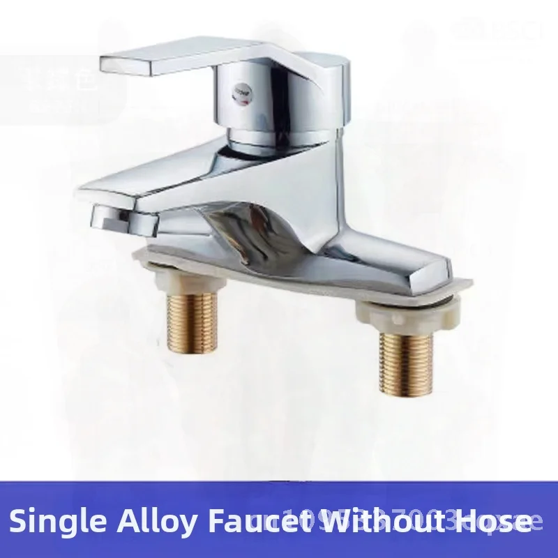 

Copper Basin Faucet Hot Cold Double Hole Three-Hole Household Bathroom Wash Basin Mixing Valve Modern Minimalist Design
