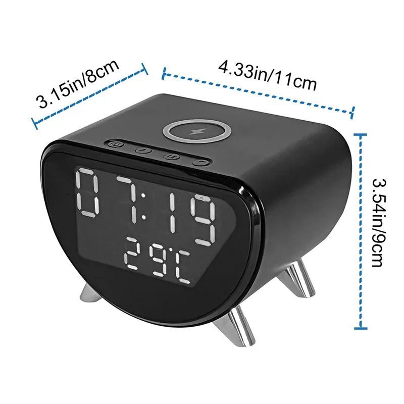 A69Z Multi-Function Alarm Clock LED Mobile Phone Three-In-One Wireless Charger Temperature Clock Wireless Charger