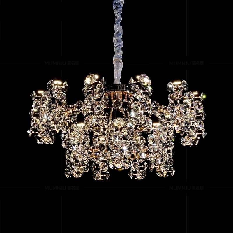 

Modern Luxury Crystal Chandeliers Luster Ceiling Pendant Light Indoor Decor for Villa Hall Living Room Bedroom LED Lighting