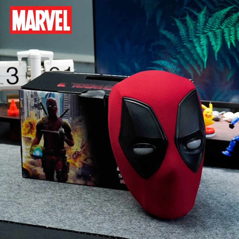 

Marvel Dc Hero X-Men Series Deadpool Headset Cos Mask Small Vulgar Remote Control Luminous Wearable Headset