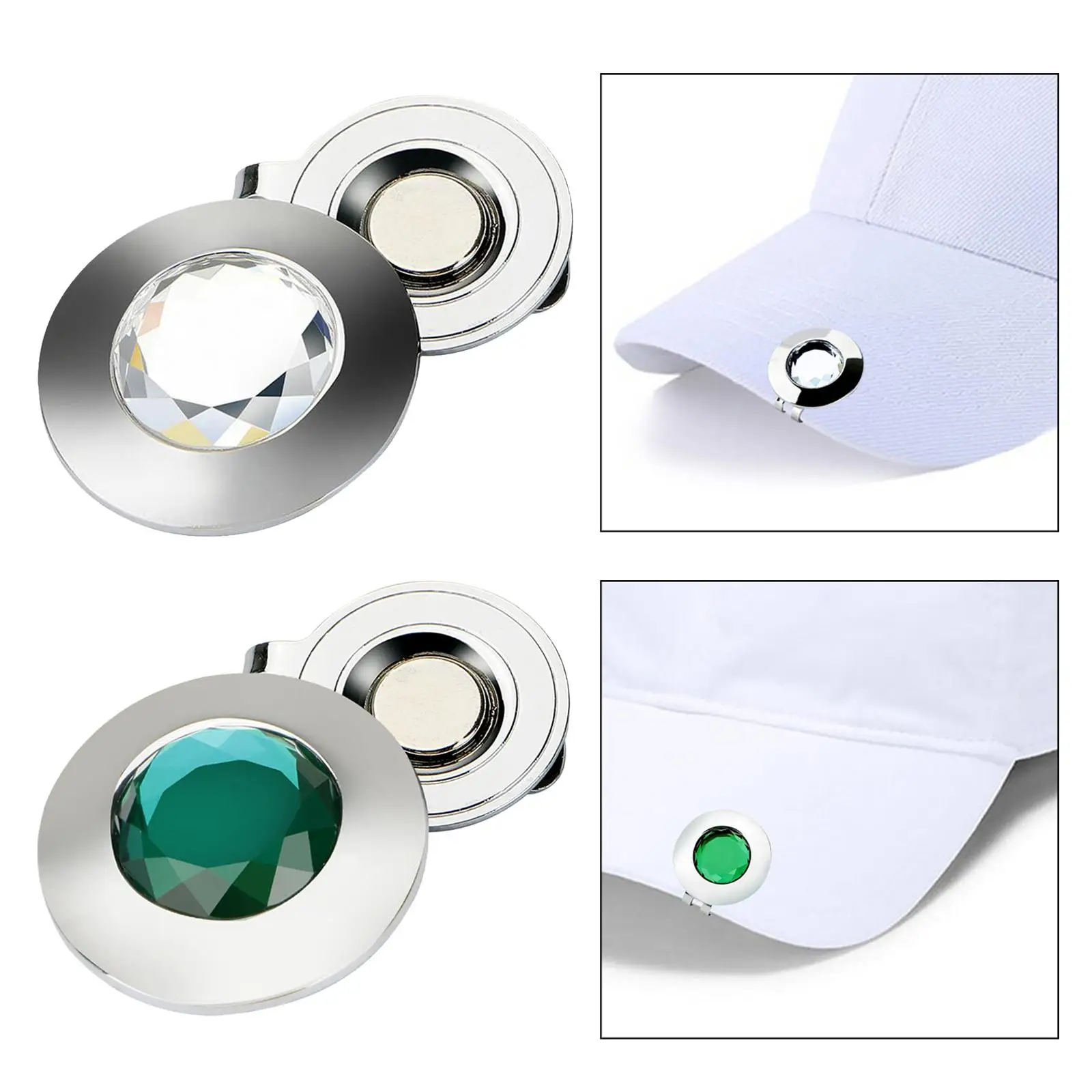 Magnético Golf Ball Marker Hat Clip, Compact Premium Cap Clip, Acessórios do Campo de Golfe para Golfista Adulto, Presente