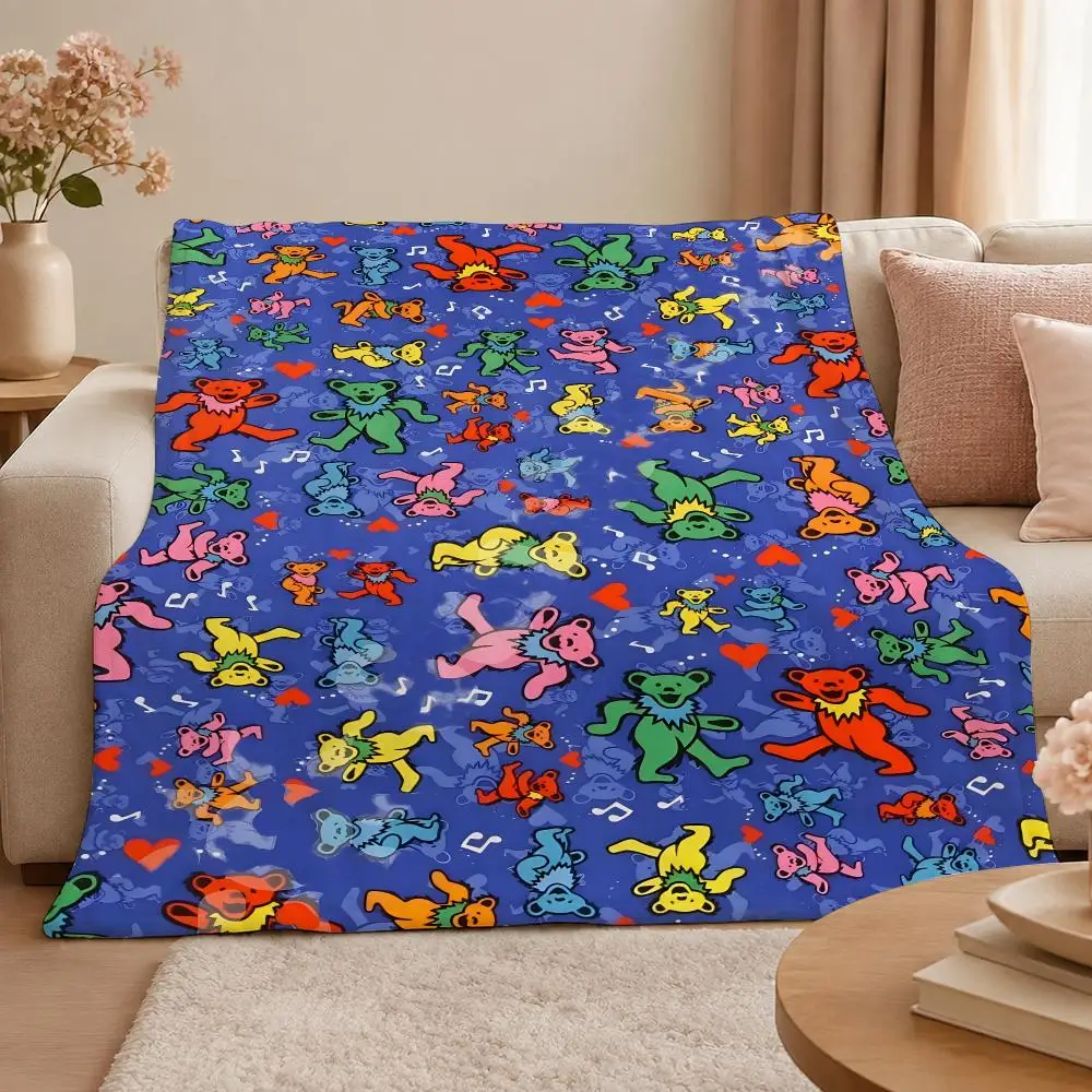 Music G-Grateful Dead Psychedelic Rock Band Throw 320g Soft Flannel Fleece Throw Blanket Cover Sofa Bed Dorm Nap Gift