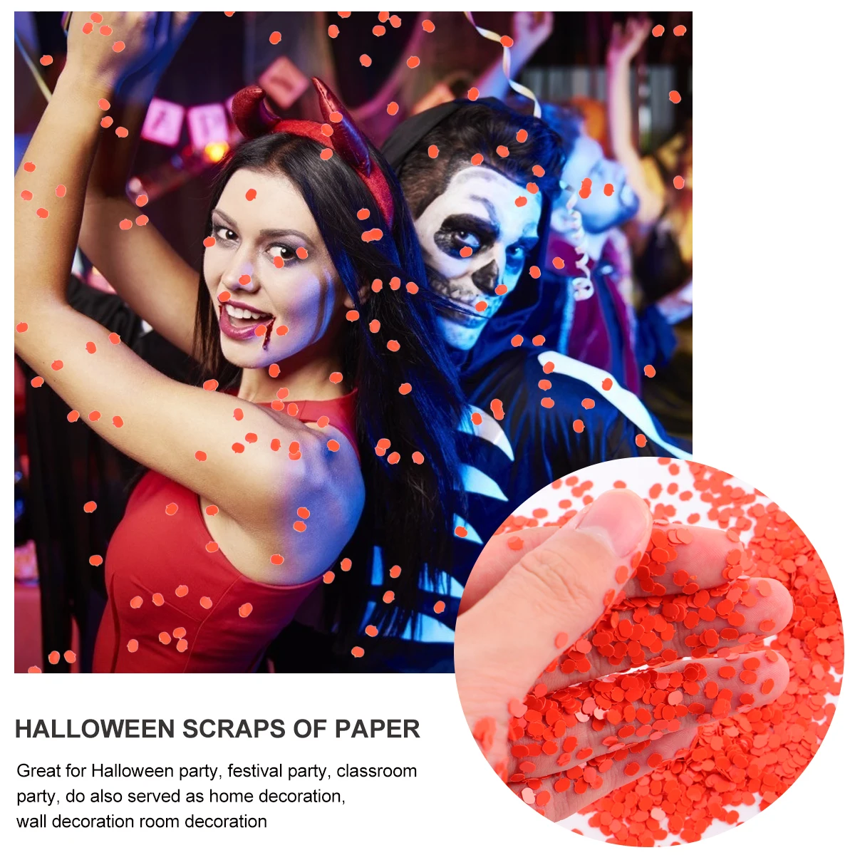 

4 Bags Confetti Decoration Safe Party Decorative Creative Dining Table Happy Festival for Halloween Plastic Pumpkin